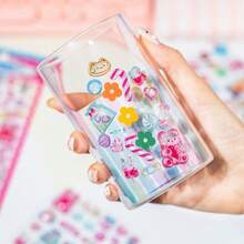 3D Cute Candy Style Stickers 3D Cartoon 3D Stickers Valentine's Day Party Series, Student Rewards, Holiday Gifts, Cute DIY Phone Cases, Notebooks, Shake Stickers 3D Embossed 3D Glitter Stickers