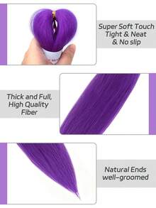 Pre-Stretched Crochet Hair Synthetic Wigs For Women Hip-Hop Dreadlocks Braids Easy To Weave Synthetic Fiber Long Braid Wigs - Multicolor - View 3