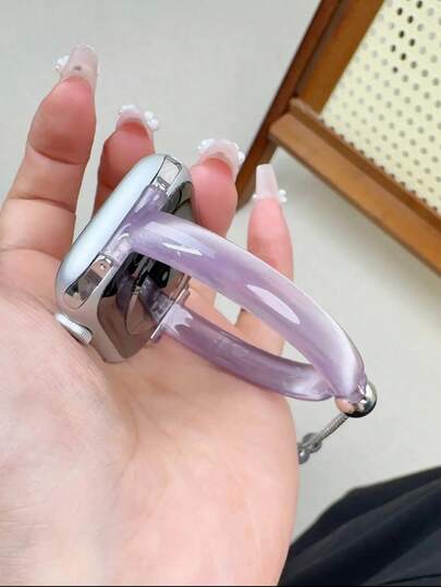 MAPUCE 1条手工猫眼手链式表带，盔甲式佩戴工艺，兼容 38/40/41/42/44/45/46/49mm，适用于 Ultra/SE/11/10/9/8/7/6/5/4/3/2/1系列，轻盈透气，时尚女士配饰表带（不含手表和表壳）