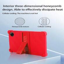 For DOOGEE Tab A9 Pro+ &Amp; DOOGEE Tab A9+ Android 15 Tablet,11 Inch Tablets Case,UYRUREL Soft Silicone Adjustable Stand Cover Lightweight Kids Friendly,RED - trắng - Xem 3