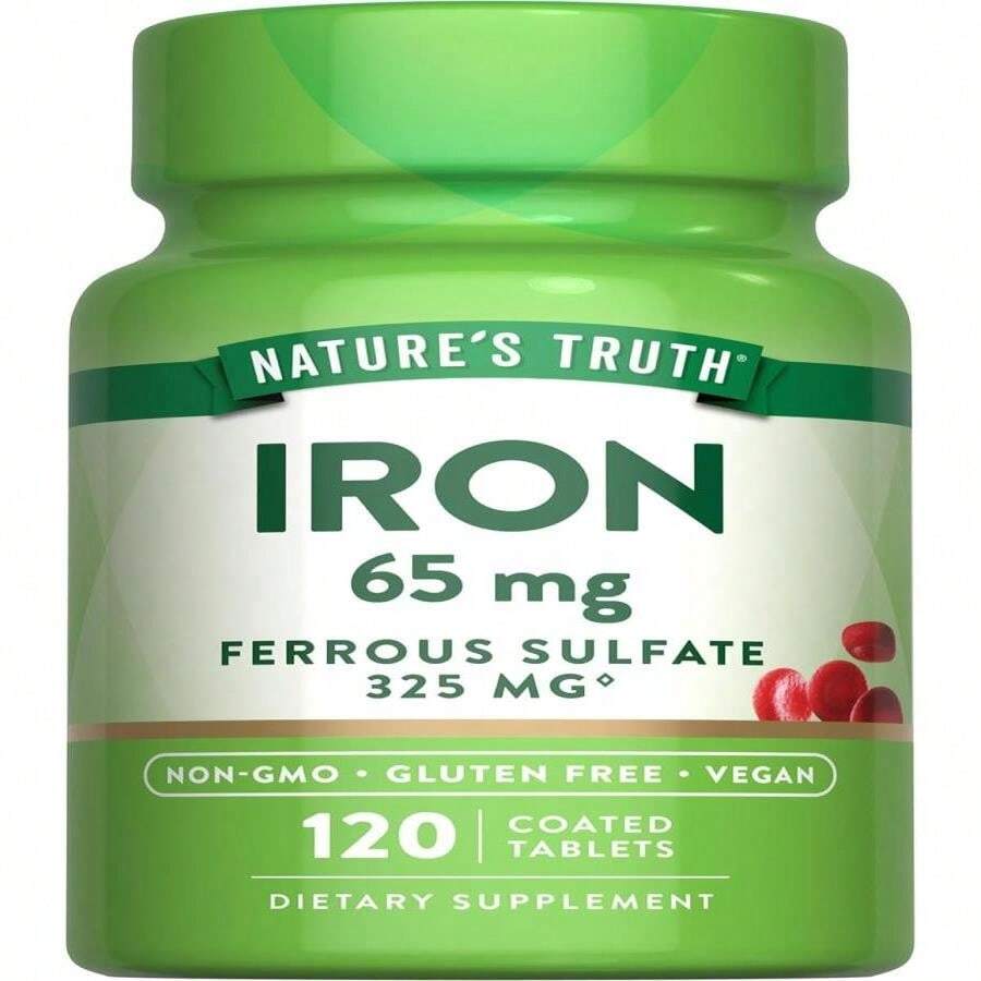 Nature'S Truth Iron Supplement | 65mg | 120 Tablets | 325mg Ferrous Sulfate | Non-GMO &Amp; Gluten Free Pills - Flavor NameA - 查看 1