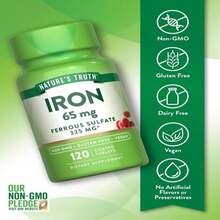 Nature'S Truth Iron Supplement | 65mg | 120 Tablets | 325mg Ferrous Sulfate | Non-GMO &Amp; Gluten Free Pills - Flavor NameA - 查看 3