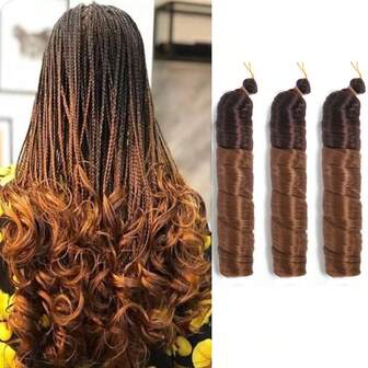 3Packs 22inch Independent Packaging Synthetic French Curls Loose Wave Crochet Hair Applicable To Women In Daily Life