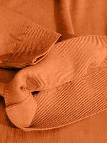 GRDR Autumn/Winter New High Collar Soft Pullover Sweater, Casual Knit Warm Top - Orange - View 7