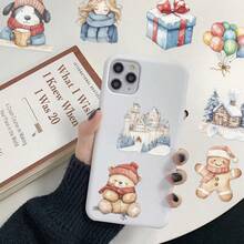 50 Stücke Winter Schneemann Schnee Szene Handschuhe Aufkleber, PET transparente dekorative Pinguin Aufkleber für Scrapbooking Notizbuch - Verschiedenfarbig - Übersicht 9