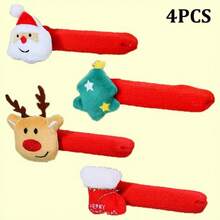 4 buc. Huse pentru mânere de ușă de Crăciun, mănuși pentru mânere de ușă de Moș Crăciun, decorațiuni pentru bradul de Crăciun, adăugând o atmosferă drăguță pentru Crăciun, decorațiuni de Crăciun, decor retro de Crăciun, decor de masă de Crăciun, accente de sărbători de iarnă, design clasic de decorațiuni de sărbători, decor din material textil fantezist, material moale, ornamente suspendate de Crăciun, decor cu mănuși de Moș Crăciun, potrivite pentru pasionații de Crăciun și cumpărătorii de sărbători