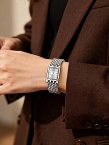 1pc Women's Minimalist Fashion Business Quartz Wrist Watch With Roman Numeral Scale, Suitable For Daily Wear