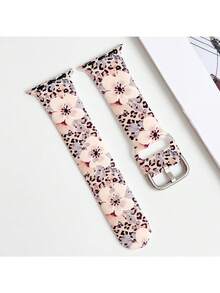 1 Set Elegante de Moda Correa de Reloj de Silicona Compatible con Apple Watch Band Strap 38/40/41/42/44/45/46/49mm, Compatible con Apple Watch Ultra2/S10/SE/9/8/7/6/5/4/3/2/1, Accesorios de Reloj de Moda Fina para Mujer, Correa/Banda Suave para Reloj Inteligente, Estilo y Personalizado Único - Regalo Perfecto para Cumpleaños, Aniversario, Navidad, Día de la Madre, San Valentín, Fiesta Temática con Diseños de Girasol, Flores de Cerezo y Estampado de Leopardo