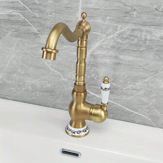 1pc Bathroom Sink Faucet - 360° Swivel Spout Mixer Tap With Ceramic Base, Ideal For Vanity/Wash Basin, Fashionable Rotating Bathroom Sink Cold And Hot Water Faucet