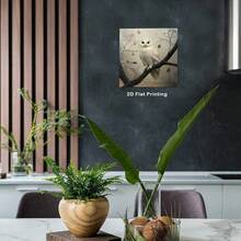 1pc 40*40cm(16x16inch) Canvas Framed Wall Art Print Rustic Snow Owl Winter Scene Woodland Animals For Home Office Bathroom Living Room Hallway Dining Room Cafe Bedroom Decoration.Stretched And Framed Ready To Hang. - 白色 - 查看 2