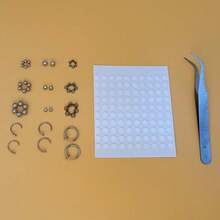 Fake Piercings Fake Eyebrow Ring Fake Lip Labret Studs Replacement Balls Spike With 100Pcs Sticker Non-Piercing Nose Rings Hoop Body Jewelry Fake Skin Piercing 3MM 4MM 5MM(Silver){Inchcolor_nameinch:InchSiverSetinch} - 銀集 - 查看 4