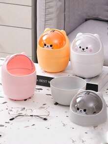 Thùng rác mini có nắp đậy, thùng rác nhỏ để bàn, giỏ đựng giấy vụn bằng nhựa, thiết kế nắp vặn ngăn mùi hôi, dùng để đựng vỏ trái cây và giấy vụn giúp bàn làm việc gọn gàng, thích hợp cho phòng tắm, văn phòng tại nhà, bàn cà phê, văn phòng, phòng khách, phòng học. - Nhiều màu - Xem 2