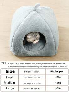 1pc Cozy & Cute Pet Cat Bed House, Removable & Washable Cat Shelter, Warm Pet Cave Nest For Rabbits, Small Dogs, Cats Indoor Use In Winter