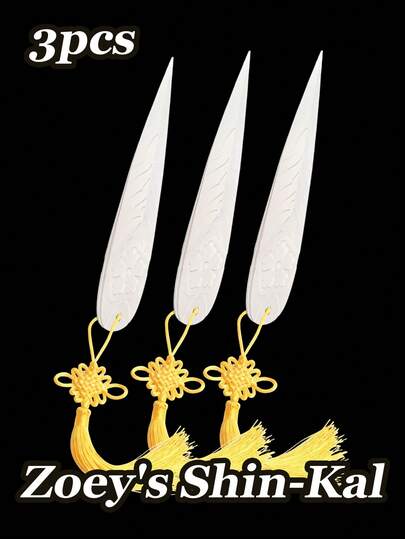 3 pièces/6 pièces Ensemble d'accessoires de cosplay à gland doré luminescent dans le noir | Style Zoey's Shin-Kal Hunter-Demons, matériau lumineux pour assortir la tenue de Zoey, cadeau de Noël et décoration pour événement de cosplay, remplissage de bas de Noël