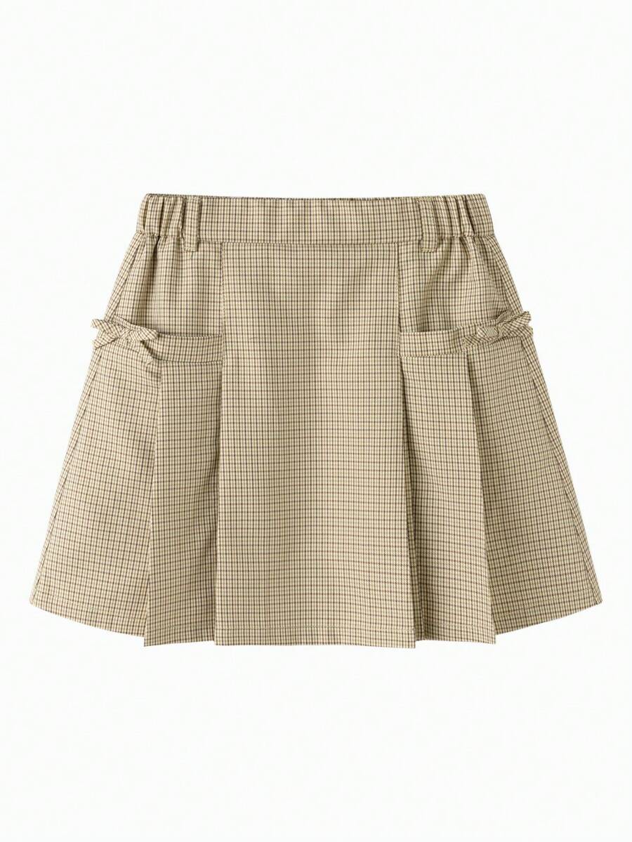 Balabala Kids' Skirt Autumn/Winter Girls' Short Skirt College Style Pleated Woolen Fashion - Brown Tone - View 1