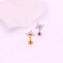 2~4 PIEZAS 16G 316L Anillos de labio con empuje Anillos de nariz con mariposa y abeja Anillos de nariz planos sin rosca de acero quirúrgico para mujeres {"Color_name":"PlataOroZHC" - PlataOroZHC - Ver 5