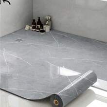 1 Roll Of 1.3 Mm Glossy Marble Self-Adhesive Vinyl Flooring Tiles 40 Cm X 3 M, Vinyl Flooring Tiles, Linoleum Vinyl Planks Flooring, Waterproof And Abrasion-Resistant For DIY Installation In Rooms, Offices, Kitchens (Marble, Black) - Multicolor - View 10