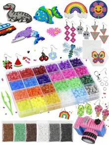 800 piezas/8400 piezas Cuentas de píxel DIY, adecuadas para decoración de joyería hecha a mano, kit de fabricación de joyería DIY colorida - regalo perfecto para cumpleaños u ocasiones festivas