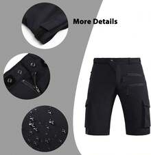 ¡RecomendadoHiauspor Pantalones Cortos de montaña para Hombre, Shorts de Bicicleta de montaña, Secado rápido, con Bolsillo de Cremallera¡Top de Temporada - Gris - Ver 7