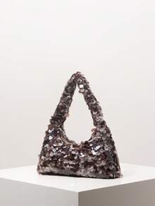 Sequin Prom Bag, Bridal Party Bag, Prom Accessories, Prom Dresses For Women, Christmas Bags, Christmas Gifts For Women, Elegant Women's Bag, Wedding Items, Valentine's Day Gifts, Birthday Bag, Bride Bag, Bridesmaid Bag, Suitable For Weddings, Banquets, Parties, Gatherings (Random Pattern) - Dark Grey - View 2