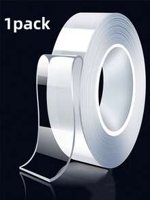 2pcs/Pack Reusable & Washable Nano Double-Sided Adhesive Tape, Multi-Purpose Transparent Glue For Home, Kitchen, Bathroom, Office And Car Use, Strong Adhesion On Glass/Plastic/Wood/Metal, Suitable For Cabinet Fixing, Home Repair, Installation, High-Strength Adhesive, Washable Silicone Glue, Reusable Tape - Transparent 1pc - View 2