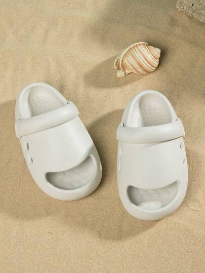 1 双婴儿纯色可爱透气柔软 EVA 防滑沙滩凉鞋，适合夏季幼儿女孩和男孩