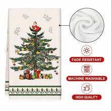1pc/2pcs/4pcs Pine Tree Green Christmas Super Soft Microfiber Kitchen Towel, 45*66cm Seasonal Kitchen & Dining Table Decor Dish Cloth, Christmas Home Decor - Green - View 4