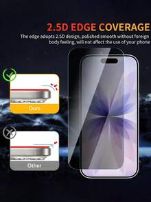 قطعتان من واقي الشاشة الزجاجي المقاوم للتجسس متوافق مع هواتف آيفون 17/17 برو/17 برو ماكس/17 إير/16 برو ماكس/16 برو/16 بلس/16/ 6/6s، 7/8/بلس، X/Xs/XS ماكس، 11/11برو/11 برو ماكس، 12ميني/12/12 برو/12 برو ماكس، 13/13ميني/13 برو/13 برو ماكس، 14/14 بلس/14 برو/14 برو ماكس، 15/15بلس/15برو/15برو ماكس هدية لأعياد الميلاد