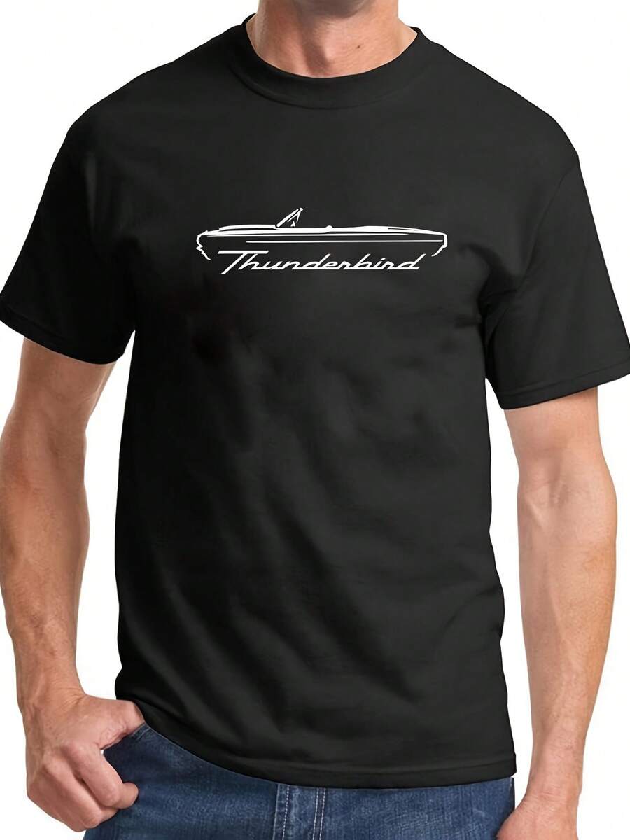 1964 1965 1966 Thunderbird Convertible Classic Outline Design Print Tshirt - النمط 17 - مشاهدة 1