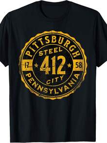 Pittsburgh Pennsylvania 412 Steel City Home Vintage T-Shirt - 款式27 - 查看 1