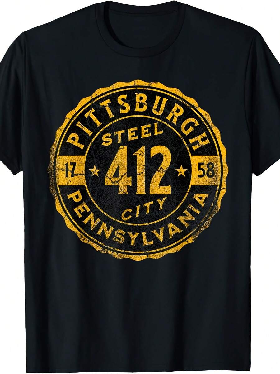 Pittsburgh Pennsylvania 412 Steel City Home Vintage T-Shirt - 款式27 - 查看 1