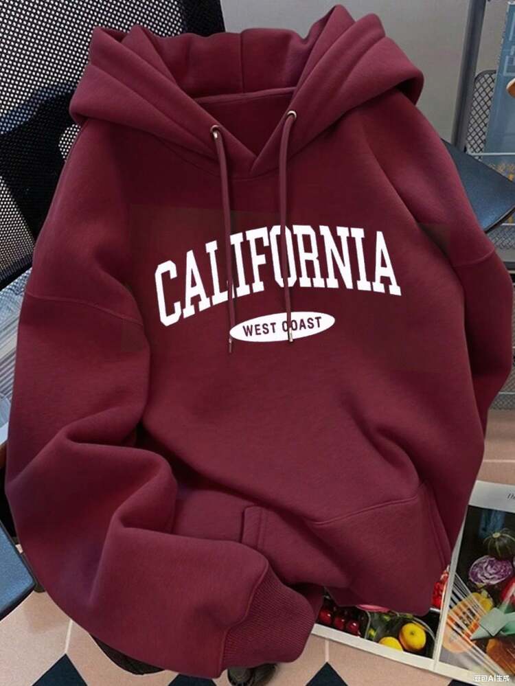 Sudadera Cool con Estampado California - Rojo violeta - Añade 10