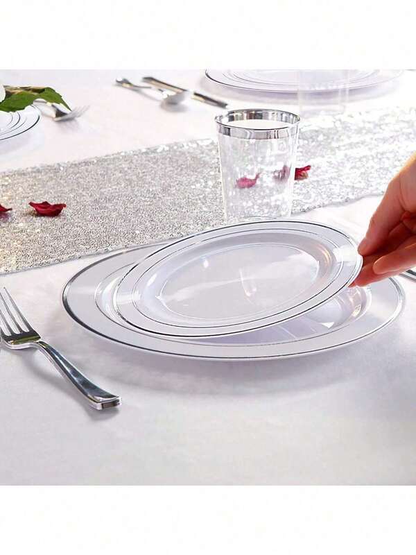 75/50/25/10 pièces Set de couverts réutilisables, convient pour Noël, fêtes, activités en plein air, rassemblements familiaux, mariages, festivals, ustensiles pour gâteaux et salades, événements du Ramadan