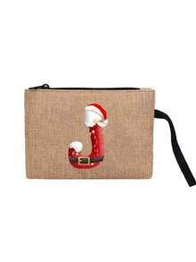 Linen Tote Bag, Including A Printed Initials A-Z Tote Bag And A Printed Small Bag, Letters, Flowers, Christmas Gift, Mother'S Day Gift, Personalized Gift Package, Yellow Linen BlackTote Bag With Black Buckle, Combination Of Small And Large Bags, Suitable For Weddings, Birthdays, Beaches, Holidays - Multicolor - View 29