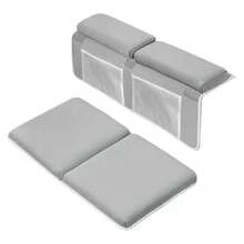 Rodillera para baño de bebé con reposabrazos, almohadilla de secado rápido, soporte para codos para bañera grande con organizador de juguetes - Gris - Ver 9