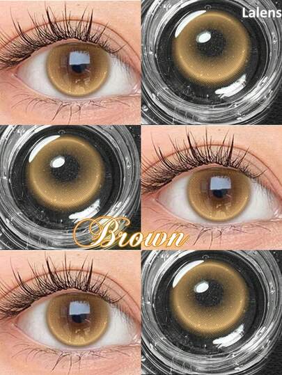  Lalens Halloween Contact Lenses, Cosplay Cyberpunk Style Annual Disposable Colored Contact Lenses, Suitable For Dark Brown And Light Brown Eyes, Daily Wear, Create Charming Eye Makeup. 1 Box Of 2 Pieces, Made Of HEMA And NVP. Diameter 14.5mm, Blue Natural Color Contact Lenses, Suitable For Daily Wear, Create Autumn/Winter Christmas Party Makeup, Ideal For Y2K Fashion, Also A Perfect Gift For Birthday And Christmas.