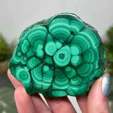 1pc Unpolished Malachite Crystal Slice - Natural Bohemian Style Green Stone With Black Veins, Complex Marble Pattern, Suitable For Home/Office Decor, Crystal Grid, Jewelry Making, Holiday Gifts (Valentine's Day, Christmas, Halloween), Spiritual Decor, Rustic Decor, Genuine Specimen, Ornament, Gift - Green - View 10