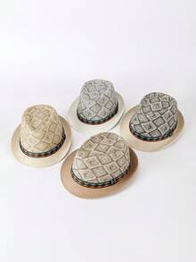 1pc Solid Color Bohemian Casual Retro Polyester Decorative Ribbon Felt Hat, Soft Cap, Fedora Hat, British Style Trilby For Men, Elegant For Commuting In Autumn/Winter - Top Hat - View 12