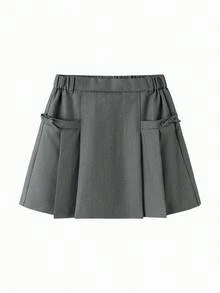 Balabala Kids' Skirt Autumn/Winter Girls' Short Skirt College Style Pleated Woolen Fashion