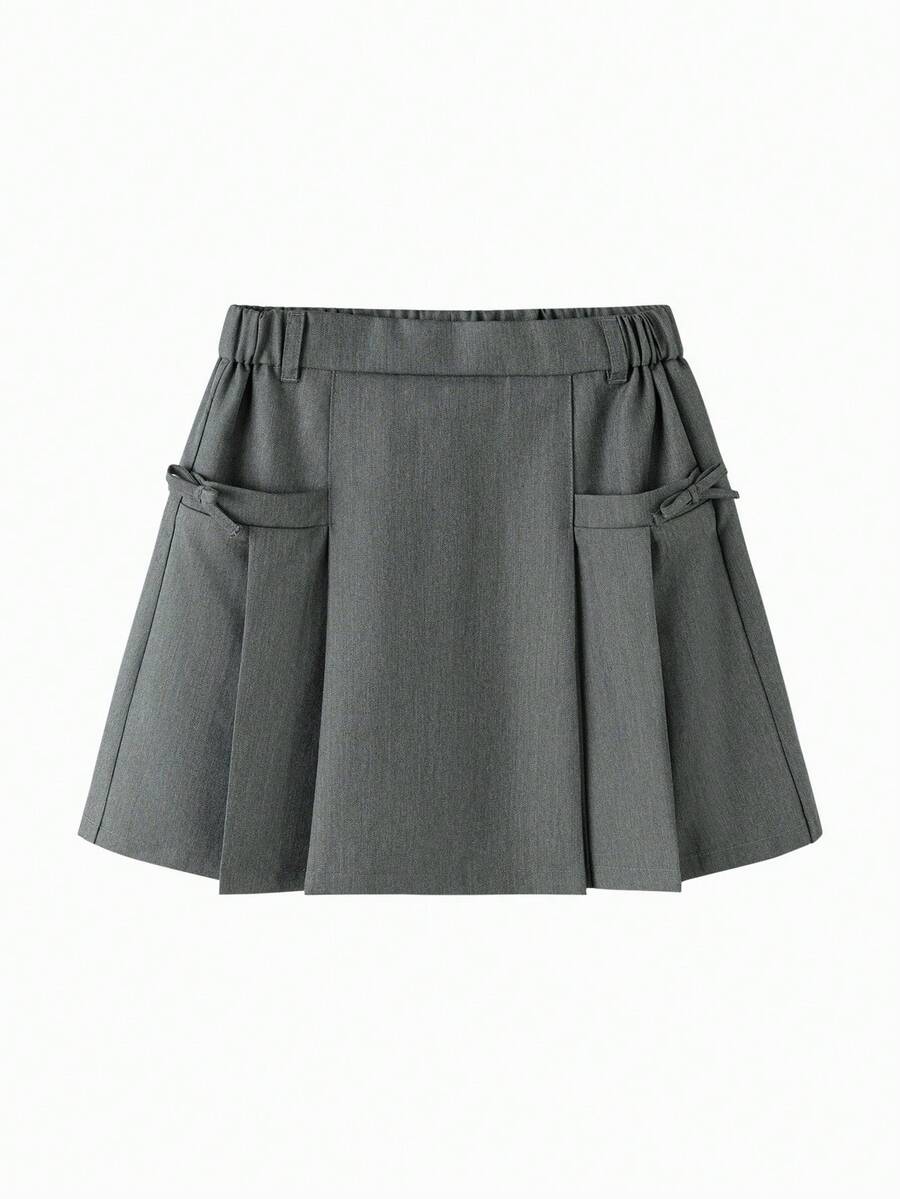 Balabala Kids' Skirt Autumn/Winter Girls' Short Skirt College Style Pleated Woolen Fashion