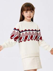 Jersey de estilo Fair Isle para niños BalaOne, Invierno 2025, Estilo cálido de punto a juego entre padres e hijos