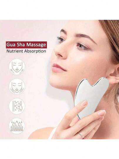 Stainless Steel Gua Sha Facial Tool, Facial Massage, Metal Gua Sha Facial Care, Foundation Spatula Face Mask Eye Cream Scraper