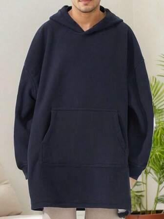 Bata de estar por casa informal de talla grande, de franela cálida con capucha, duradera con bolsillos grandes, adecuada para parejas y combinación familiar