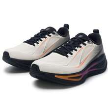 XTEP Men's Running Shoes, Star Shine 3.0, Lightweight, Comfortable, Cushioned, Durable, Sports Shoes, Suitable For Daily Outings And Casual Wear, 975419110036, White/Sand Grey/Black/Warm Orange