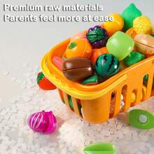 Kids Pretend Play Cutting Fruits & Vegetables Toy, Kitchen Food Vegetable Pizza Playset - Multicolor - View 6