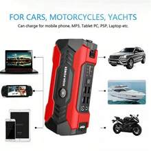 Portable Power Supply - Car Starting Battery Charger, With Flashlight, Compass And Emergency Power Supply, Suitable For Mobile Phones, Cars, Motorcycles, Yachts And Outdoor Activities - Design