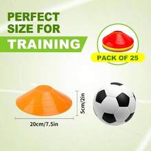 Set Of 2550 - Agility Soccer Cones With Carry Bag And Cones TrainingFootball, Basketball, Coaching, Agility Cones Indoor And Outdoor Games - E-25 Pack Multicolor - View 3