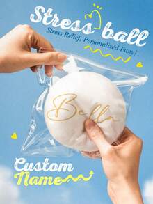 1pc Custom Funny Text Stress Ball, Personalized Silly Squishy Toy For Adults Teens, Super Fun Stress Ball, Adorable Stress Reliever, 18*18cm,Large Size, White, Hilarious Gift For Friends, Office Prank, Anxiety Relief, Kawaii Desk Decor, Birthday Gift, Perfect Gift For Boyfriend/Girlfriend, Personalized Gift For Him/Her, Anniversary Gift, Graduation Gift, Mother's Day Gift, Father's Day Gift