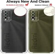 Transparent Anti-Fall Cushion Phone Case, Suitable For Redmi Phones, Transparent Anti-Fall Phone Case, Phone Protective Cover, Phone Case, Phone Holder, Anti-Fall Phone Case, Transparent Phone Case, Minimalist Phone Case, Solid Color Phone Case, Transparent Phone Case, TPU Anti-Fall Phone Case, Slim Phone Case - Clear - View 2