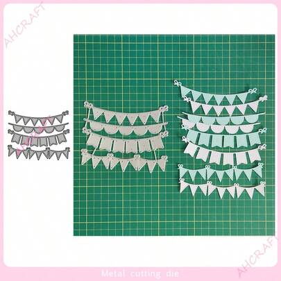 AHLGCAFT Carbon Steel Cutting Dies, Celebration Ribbon Cutting Mold, DIY Paper Card Craft Tool For Cutting Thin Materials, Greeting Cards Decoration, Embossing, Home Decor Projects